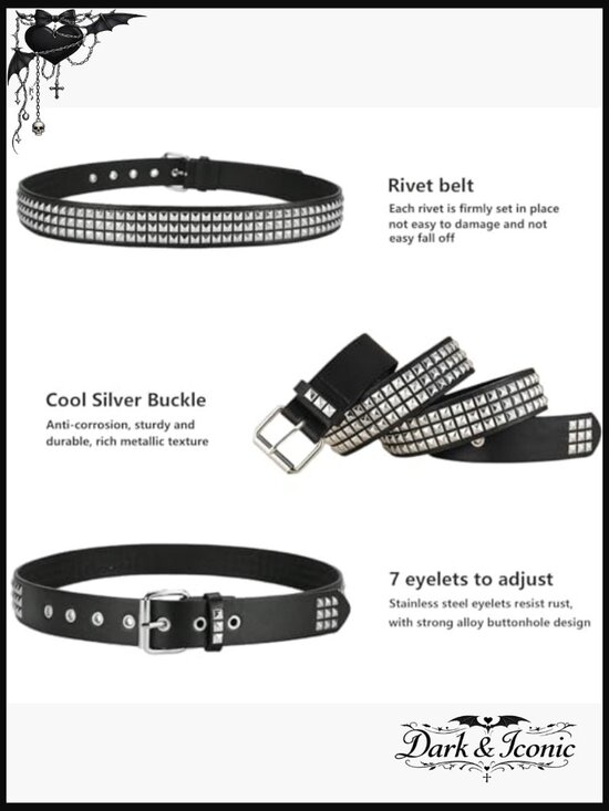 Y2K Punk Goth Studded Star Belt Set - main image 4